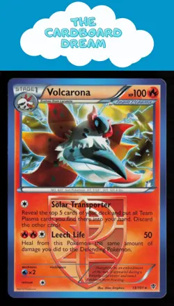 Volcarona (Team Plasma) Plasma Blast #13/101 NON-HOLO Rare LP Pokemon Card - Image 1