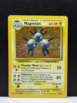 Pokemon TCG Magneton Base Set Holo Rare Card 9/102 - Image 1