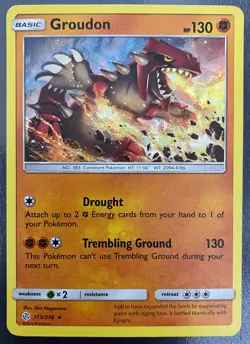 Groudon 113/236 Cracked Ice Holo Rare Cosmic Eclipse | LP | Pokemon Card TCG - Image 1
