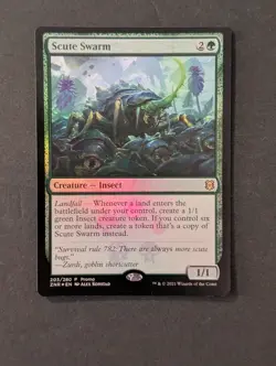 MTG Scute Swarm Zendikar Rising Foil Media Promo, Near Mint Condition, #203 - Image 1