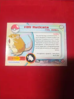 RATICATE #20 Topps Chrome 2000 TV Animation Pokemon Card Series 1 - Image 2