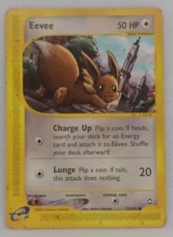 Pokemon TCG Eevee 75/147 Common Aquapolis Set MP/HP - Image 1