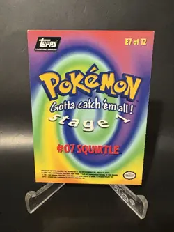 1999 Topps Pokemon Movie Edition Squirtle E7 of 12 Black Logo NM - Image 2