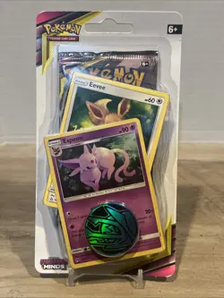 Pokemon Unified Minds Checklane Blister- Espeon Promo- Sealed New 2019 - Image 1