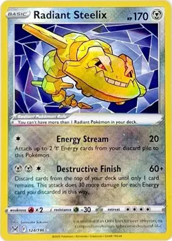 Pokemon TCG - Radiant Steelix 124/196 - Ultra Rare Holo - Lost Origin - NM/M - Image 1