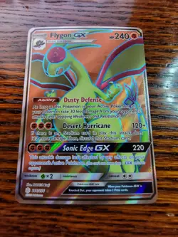 Pokemon TCG Flygon GX Sun & Moon Cosmic Eclipse 218/236 Holo Full Art Near Mint - Image 1