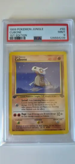 1999 POKEMON Cubone 50/64 Jungle 1ST EDITION PSA 9 MINT - Image 3