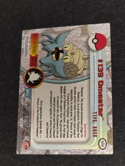 Omastar #139 Pokemon Topps TV Animation Blue Label English 2000 - Image 2