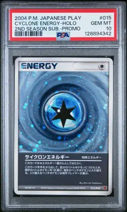 2004 POKEMON JPN PLAY PROMO 2ND SEASON SUBSCRIPTION CYCLONE ENERGY-HOLO PSA 10 - Image 1