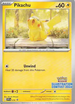 Pikachu - (Illustration Contest 2024) Promo SV: Scarlet & Violet Promo Cards 214 - Image 1