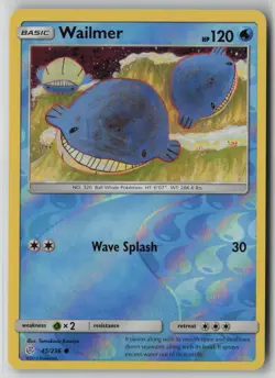 Wailmer 45/236 Pokemon TCG Cosmic Eclipse Reverse Holo Card (Near Mint) NM 1 - Image 1