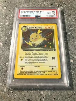 Pokemon TCG Cards Dark Raichu 83/82 Team Rocket Secret Rare Holo PSA 8 NM-MT - Image 1