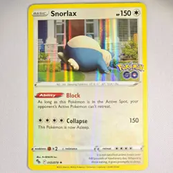 Snorlax 055/078 Pokemon GO Holo Rare Pokemon Card TCG English LP - Image 1