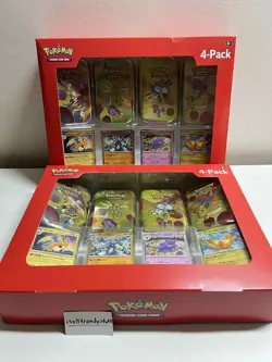 Pokemon 151 S&V - 4 Pack Mini Tins + 4 Promo Cards - SAMS CLUB EXCLUSIVE 2x - Image 1