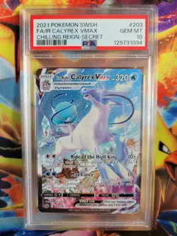 Pokemon Ice Rider Calyrex VMax Chilling Reign #203 Graded Card PSA 10 - Image 1