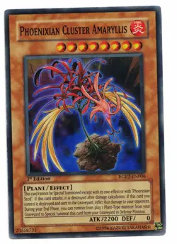 Yu-Gi-Oh Card Phoenixian Cluster Amaryllis RGBT-EN006 Ultra Rare 1st Edition! EX - Image 1