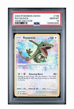 2020 Pokemon Swsh Vivid Voltage Rayquaza #138/185 Psa 10 Gem Mint 1 - Image 1