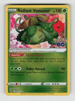 Radiant Venusaur, PGO, Pokemon GO, 004/078, Radiant Rare, Holo, LP - Image 1