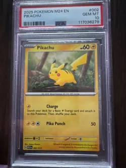 PSA 10 PIKACHU Holofoil Pokemon PROMO M24 EN McDonald's 2025 002/015 GEM MINT - Image 1