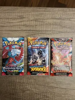 Pokemon TCG Paradox Rift Surging Sparks Obsidian Flames 3x Booster Bundle - Image 1