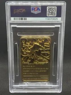 1999 PSA 8 NM-MINT BURGER KING POKEMON CHARIZARD GOLD METAL CARD - Image 2