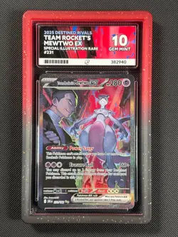 ACE 10 Team Rocket's Mewtwo ex 231/182 SIR Pokemon Card Destined Rivals GEM MINT - Image 1