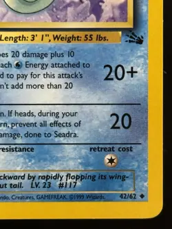 Pokemon TCG Seadra 42/62 1st Edition Fossil Uncommon Card - Image 5