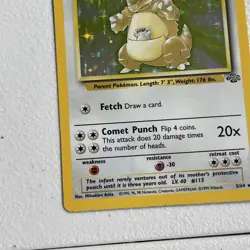 Pokemon TCG Jungle Holo Card Kangaskhan, 5/64, Unlimited Rare, Vintage 1999 LP - Image 4
