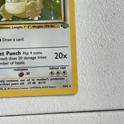 Pokemon TCG Jungle Holo Card Kangaskhan, 5/64, Unlimited Rare, Vintage 1999 LP - Image 5