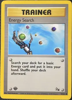 Energy Search 59/62 Fossil Regular 1st Edition - Pokemon Card - Image 1