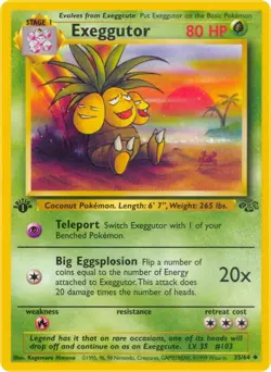 Exeggutor 35/64 Uncommon Jungle 1st Edition Non Holo Pokemon Card - Image 1