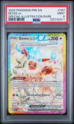 2025 Pokemon Eevee EX Prismatic Evolutions #167 Special Illustration Rare PSA 9 - Image 1