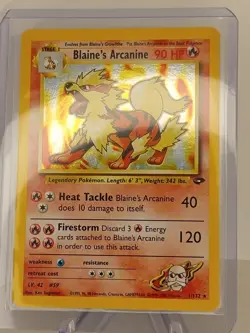Pokemon TCG Blaine's Arcanine - 1/132 Gym Challenge Unlimited Holo Rare MP - Image 1