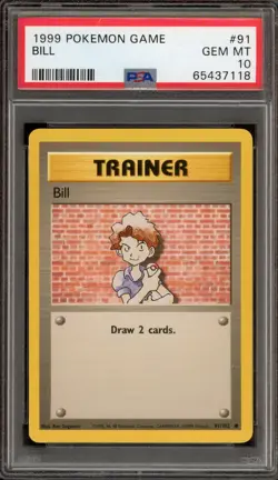 Pokemon Bill Base Set Unlimited #91 PSA 10 Gem Mint - Image 1