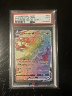 Pokemon TCG Eternatus VMAX Darkness Ablaze 192/189 Rainbow Secret Rare PSA 9 - Image 1