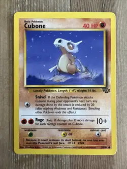 Pokemon TCG Cubone Jungle 50/64 Regular Unlimited Common LP - Image 1