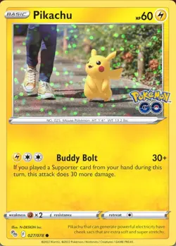 PIKACHU 027/078 Sword & Shield Black Star Promo Cosmo Holo Pokemon TCG Near Mint - Image 1