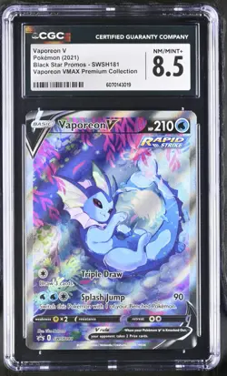 Pokemon English Vaporeon V SWSH181 2021 Black Star Promos - CGC 8.5 - Image 1