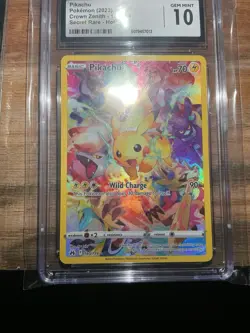CGC 10 GEM MINT Pokemon Pikachu 160/159 Crown Zenith Secret Rare - Image 1
