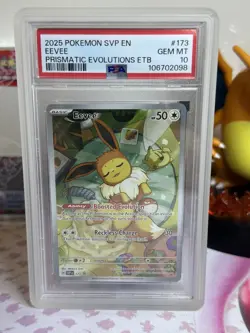 Pokemon PSA 10 Eevee Promo 173 Prismatic Evolutions ETB + GradedGuard (included) - Image 1