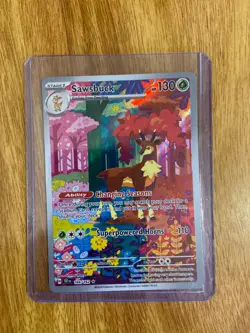 Sawsbuck Pokemon TCG 166/162 - Illustration Rare Temporal Forces Mint Condition - Image 1