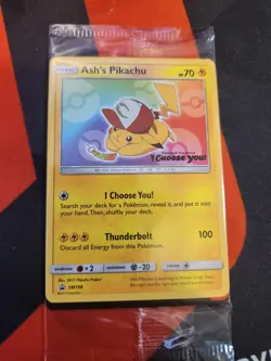 SEALED Ash’s Pikachu TCG SM108 2017 Promo Card Pokemon "I Choose You" - Image 1