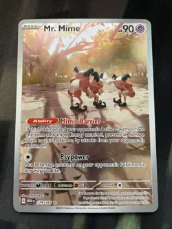 Mr. Mime 179/165 S&V 151 MEW Illustration Rare Pokemon Card Psychic Type - Image 1