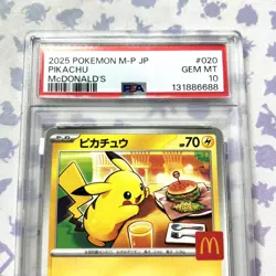 PSA 10 Pikachu 020/M-P McDonald's Happy Set Promo Pokemon Card Japanese 2025 UK - Image 2