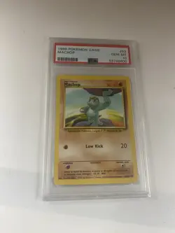 Machop Pokemon Card 1999 #52/102 PSA 10 GEM MINT - Image 1