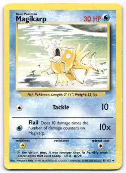 Magikarp 035/102 Base Set Pokemon Card Vintage WOTC | LP - Image 1