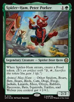 1x Spider-Ham, Peter Porker - Foil - Prerelease Promo MTG Prerelease/Game Day/La - Image 1