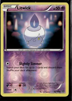 Pokemon Litwick 48/114 Steam Siege Reverse Holo Common LP - Image 1