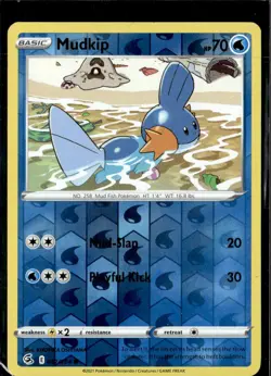 Pokemon Mudkip 062/264 Fusion Strike Reverse Holo Common - Image 1