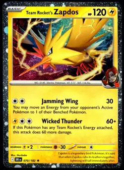 Pokemon TCG Team Rocket's Zapdos 070/182 Destined Rivals Cosmos Holo Promo - LP - Image 1